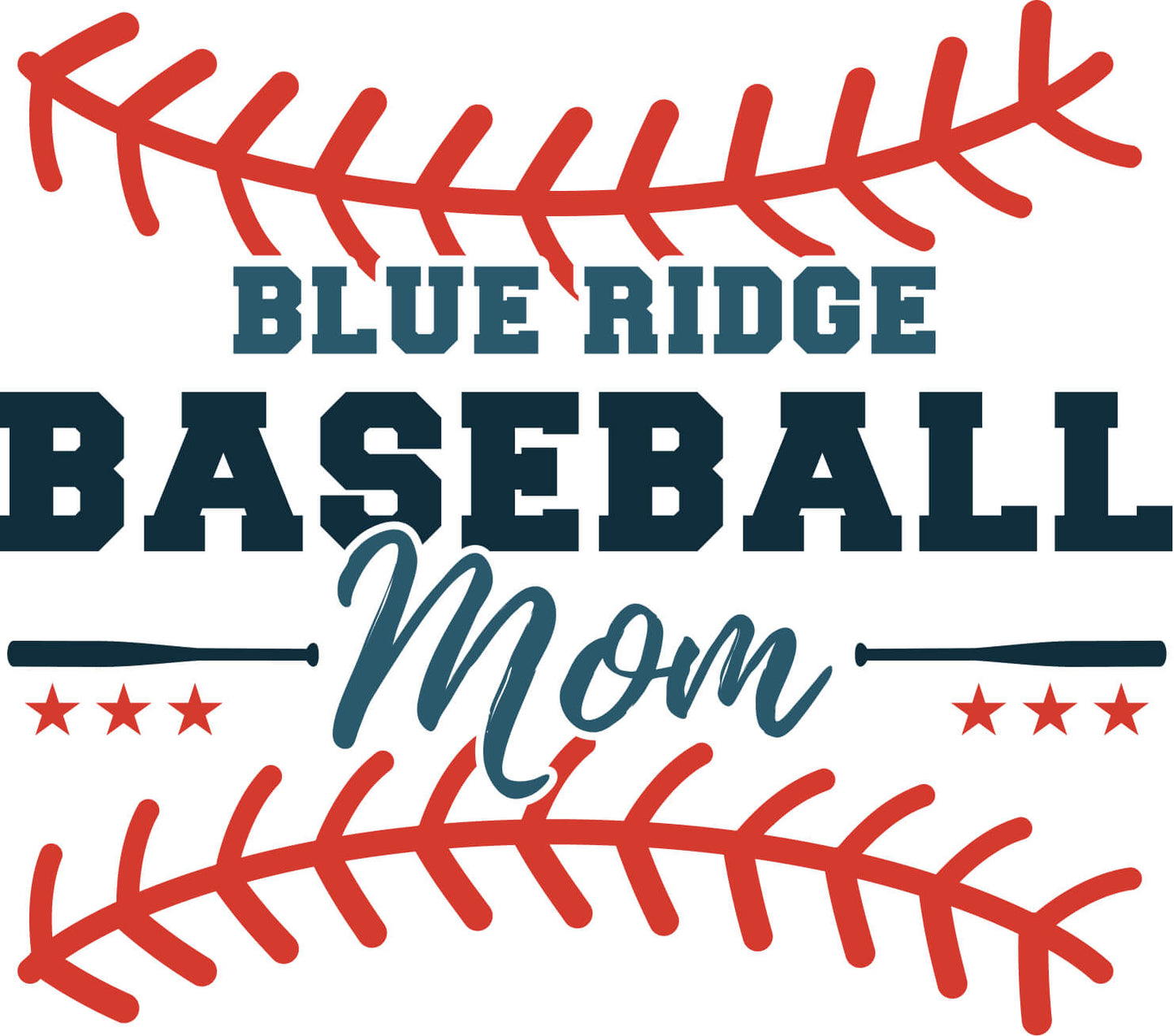 Blue Ridge Baseball Mom Long Sleeve Tee - Personalized Sleeve